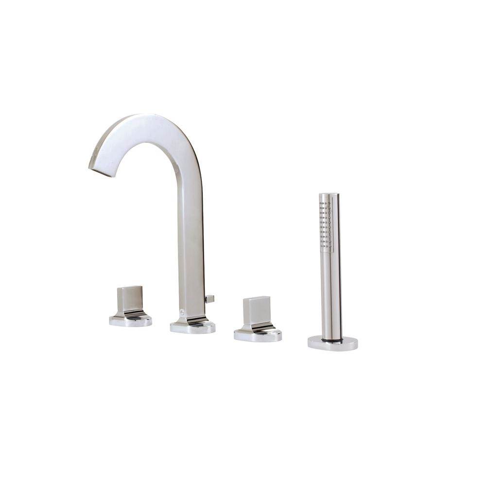 Aquabrass Canada 39518 Cut 4Pce D/Mount Tub Filler With Handshower