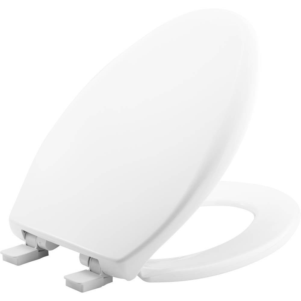 Bemis Affinity Elongated Plastic Toilet Seat in Cotton White with STA-TITE Seat Fastening System, Easy-Clean and Whisper-Close