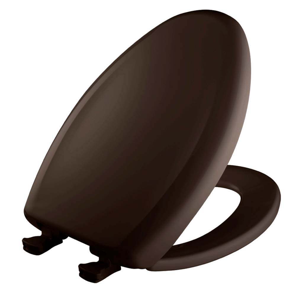 Bemis Elongated Plastic Toilet Seat in Espresso Brown with STA-TITE Seat Fastening System, Easy-Clean and Change and Whisper-Close Hinge