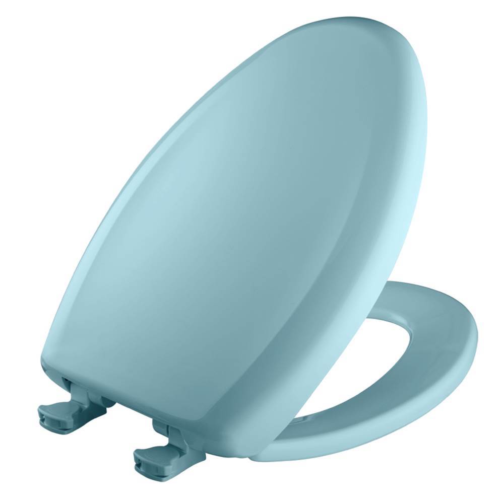 Bemis Elongated Plastic Toilet Seat in Dresden Blue with STA-TITE Seat Fastening System, Easy-Clean and Change and Whisper-Close Hinge