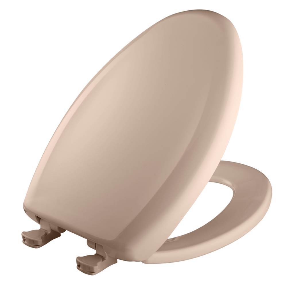 Bemis Elongated Plastic Toilet Seat in Desert Bloom with STA-TITE Seat Fastening System, Easy-Clean and Change and Whisper-Close Hinge