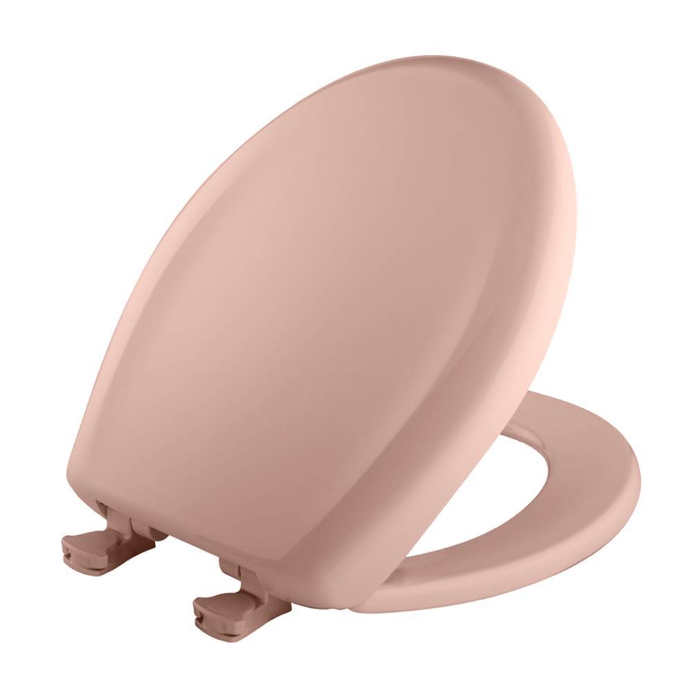 Bemis Round Plastic Toilet Seat in Venetian Pink with STA-TITE Seat Fastening System, Easy-Clean and Change and Whisper-Close Hinge