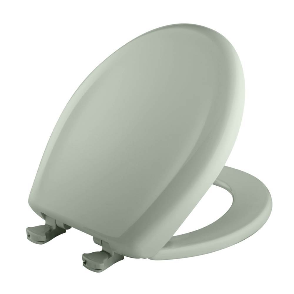 Bemis Round Plastic Toilet Seat in Sea Mist Green with STA-TITE Seat Fastening System, Easy-Clean and Change and Whisper-Close Hinge