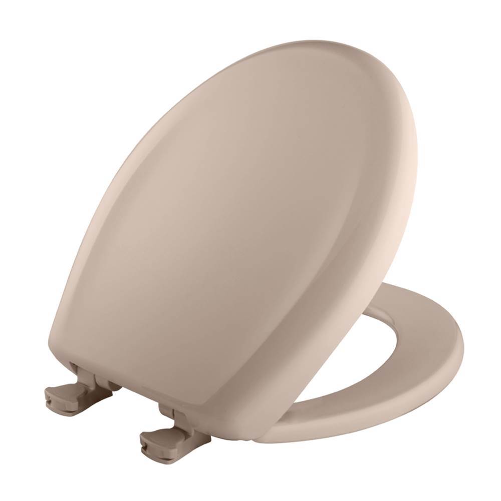 Bemis Round Plastic Toilet Seat in Blush with STA-TITE Seat Fastening System, Easy-Clean and Change and Whisper-Close Hinge