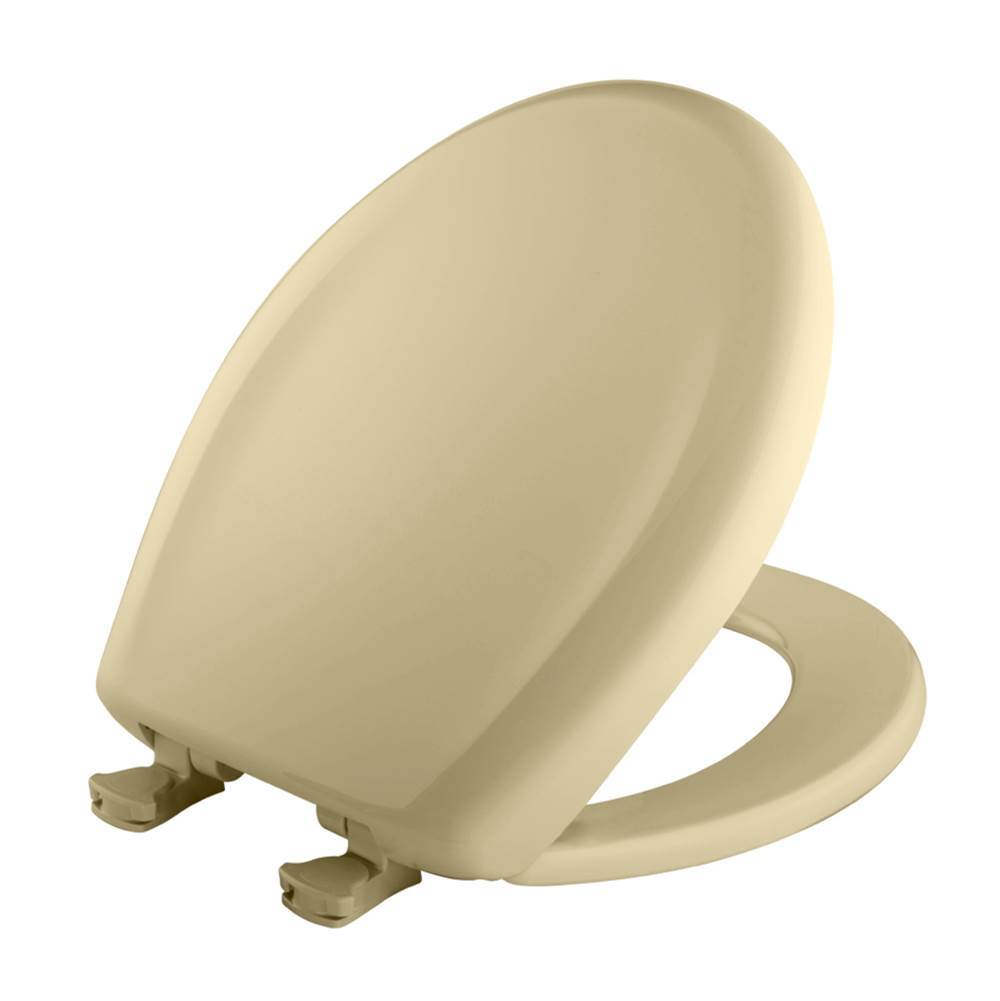 Bemis Round Plastic Toilet Seat in Sunlight with STA-TITE Seat Fastening System, Easy-Clean and Change and Whisper-Close Hinge