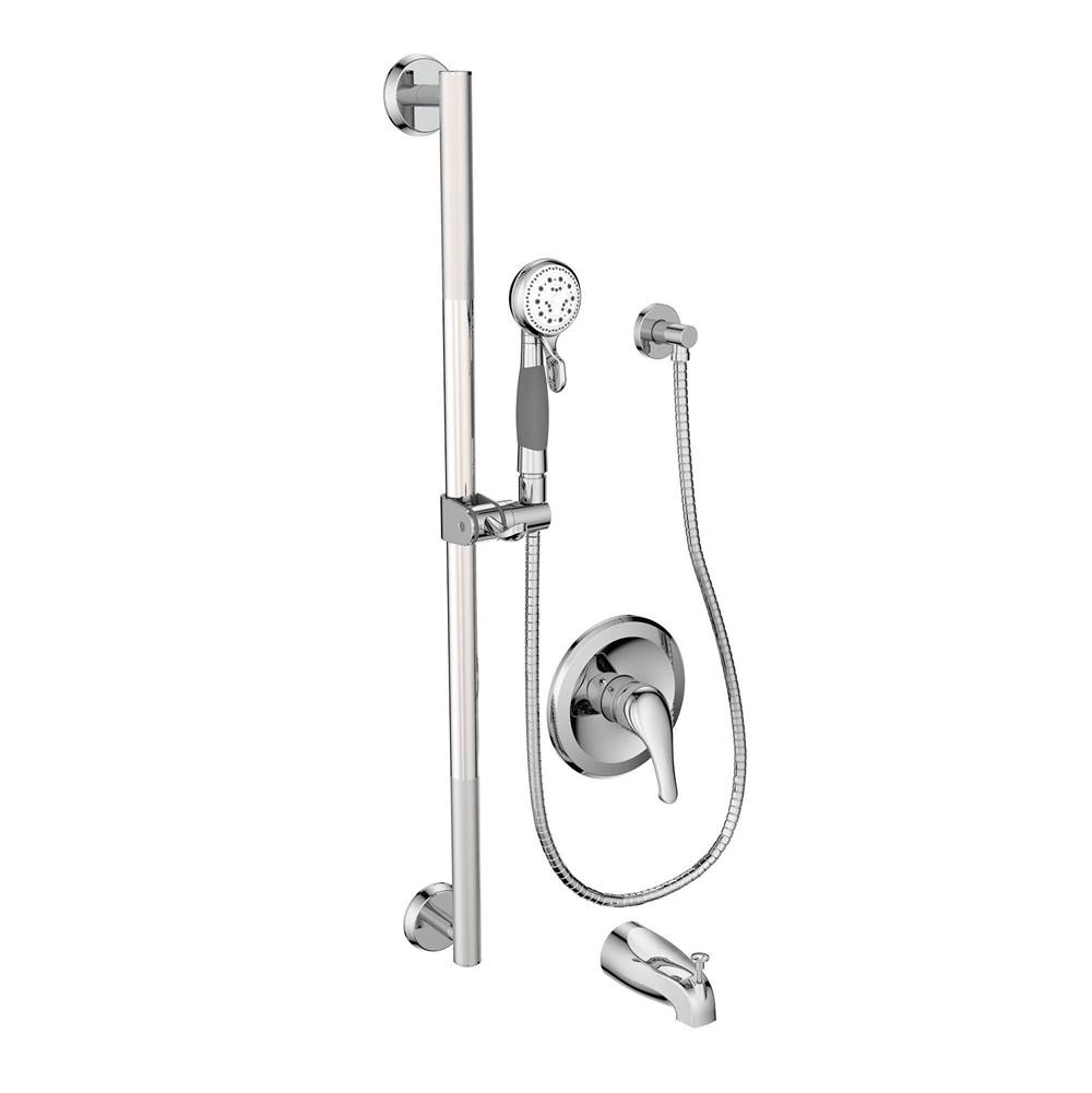 Belanger PB Thermo Tub/Shower Faucet Trim w/Diverter Spout & Handshower on Slidebar  - Valve Required