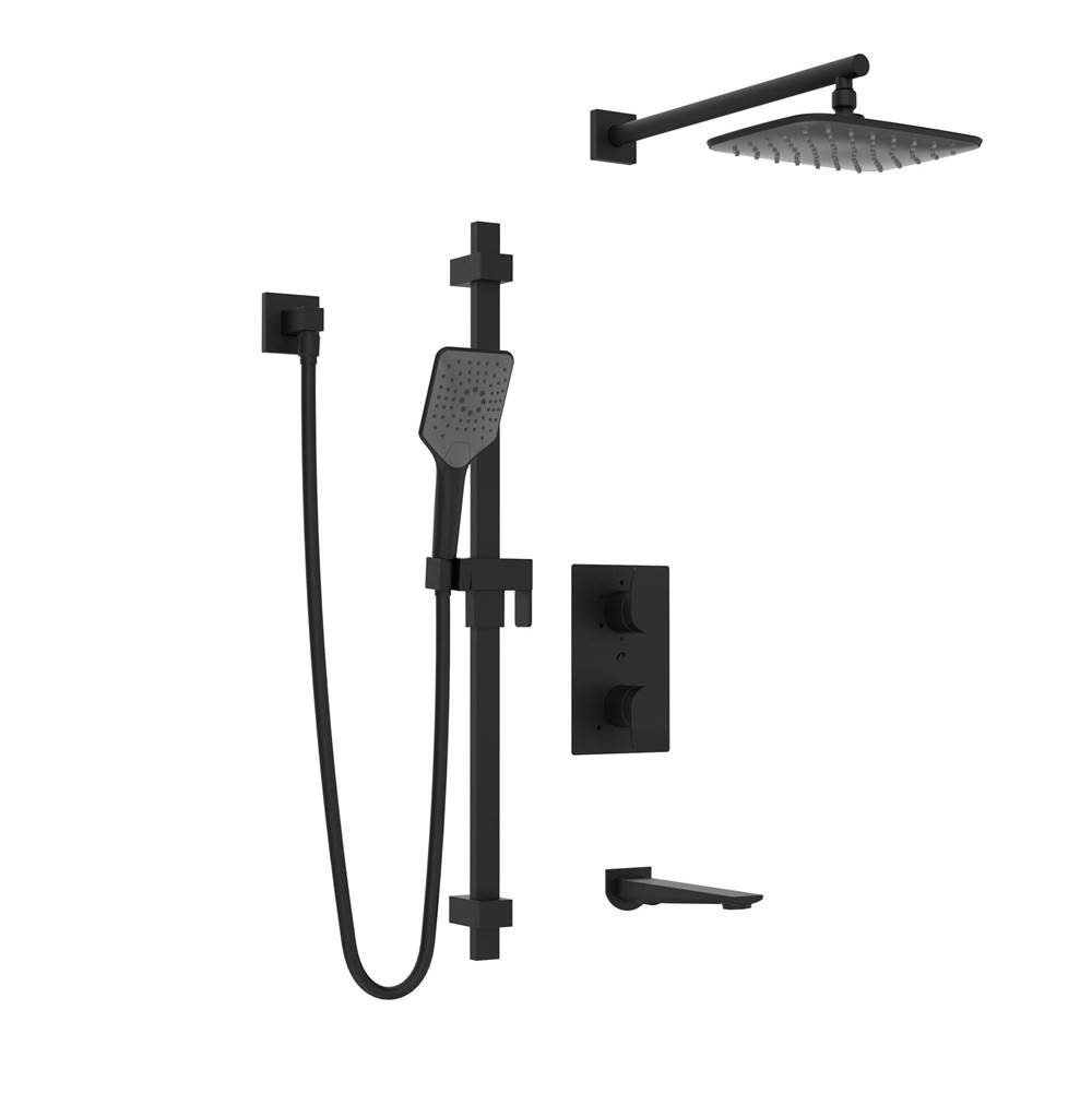 Belanger Volta Tub/Shower Kit w/3-way Thermo Valve Trim, Tub Spout, Hand Shower & WM Rain Shower Head  - Valve Required