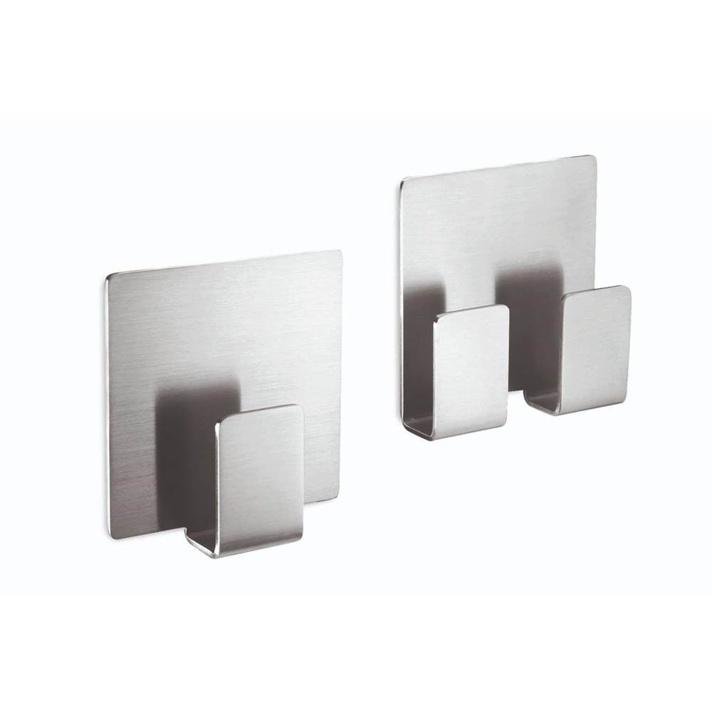 Zack WHILE STOCKS LAST - 2.25'' x 2.25'' Appeso Double Towel Hook Self Adhesive - Stainless Steel