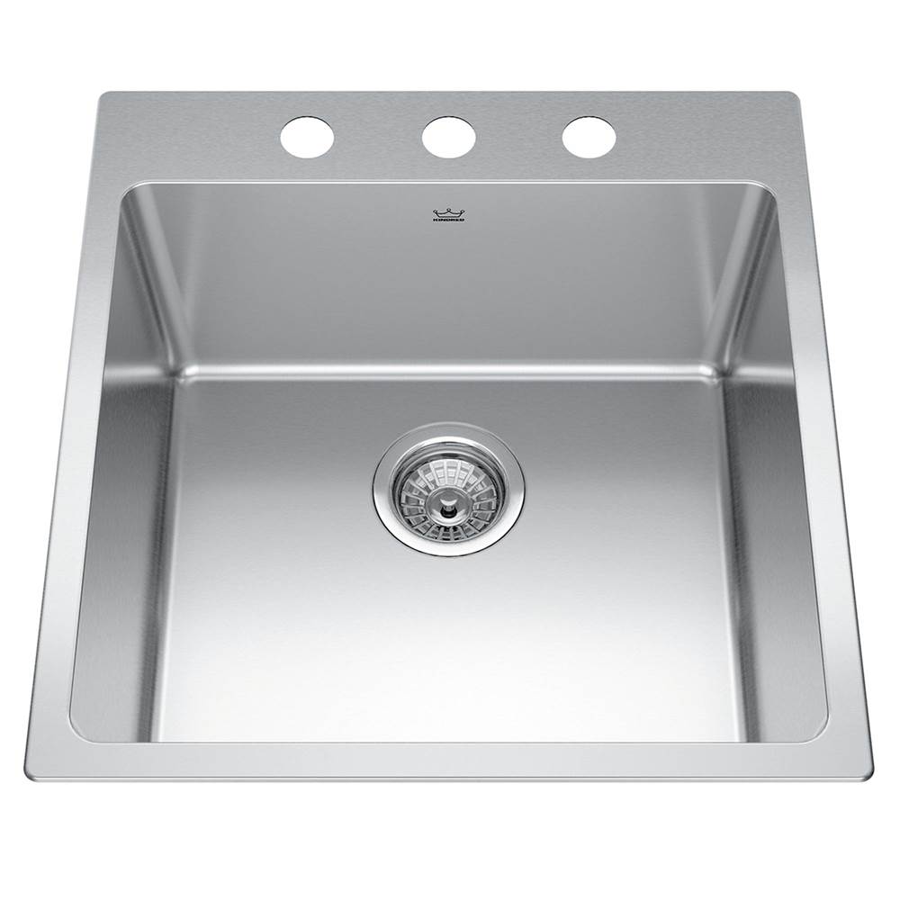 Kindred Canada Brookmore 20-in LR x 20.9-in FB Drop in Single Bowl Stainless Steel Kitchen Sink
