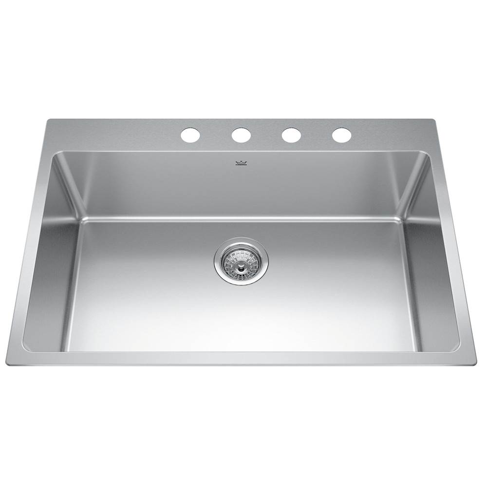 Kindred Canada Brookmore 25.1-in LR x 20.9-in FB Drop in Single Bowl Stainless Steel Kitchen Sink