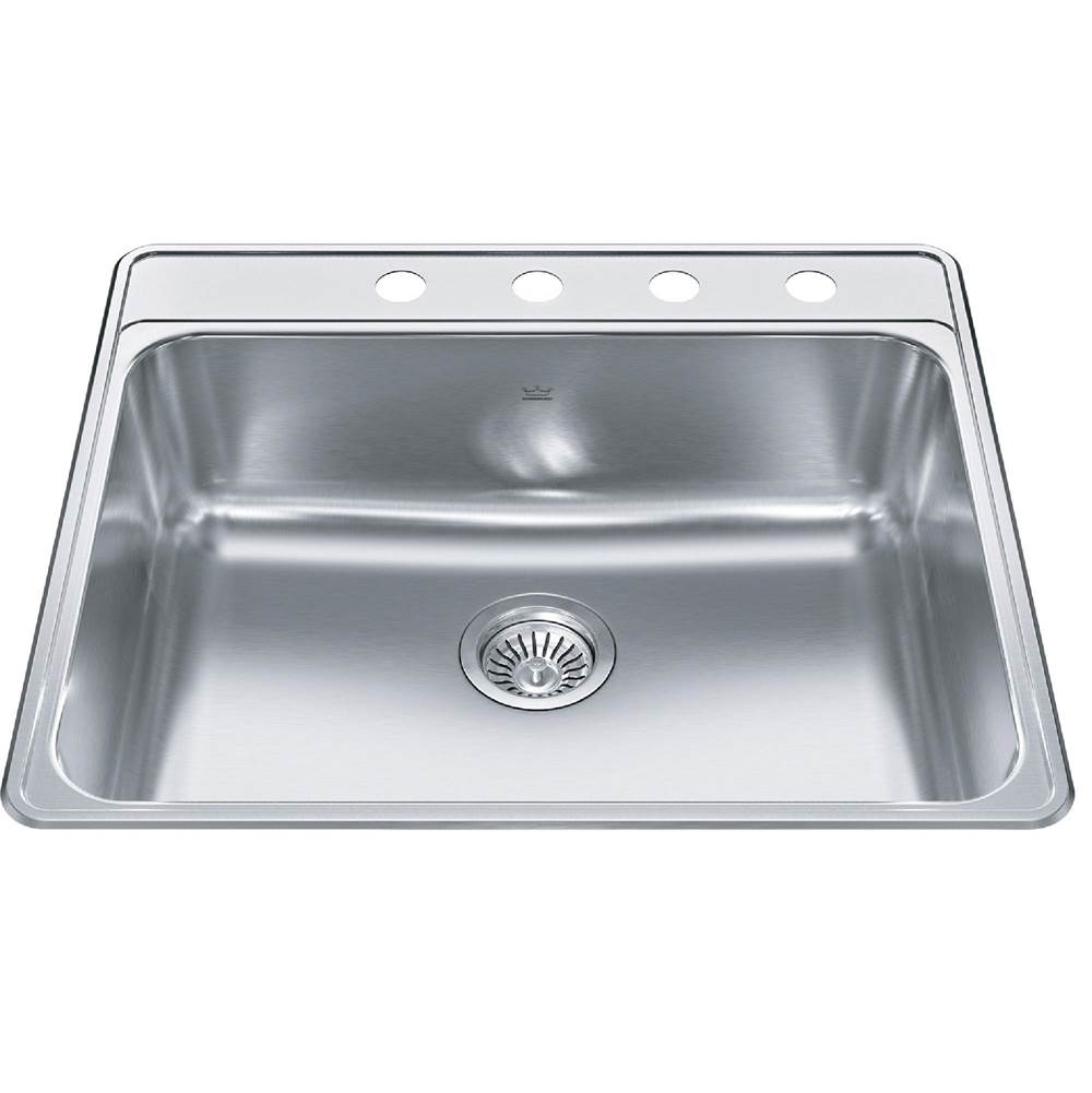 Kindred Canada Creemore 25-in LR x 22-in FB Drop In Single Bowl 4-Hole Stainless Steel Kitchen Sink
