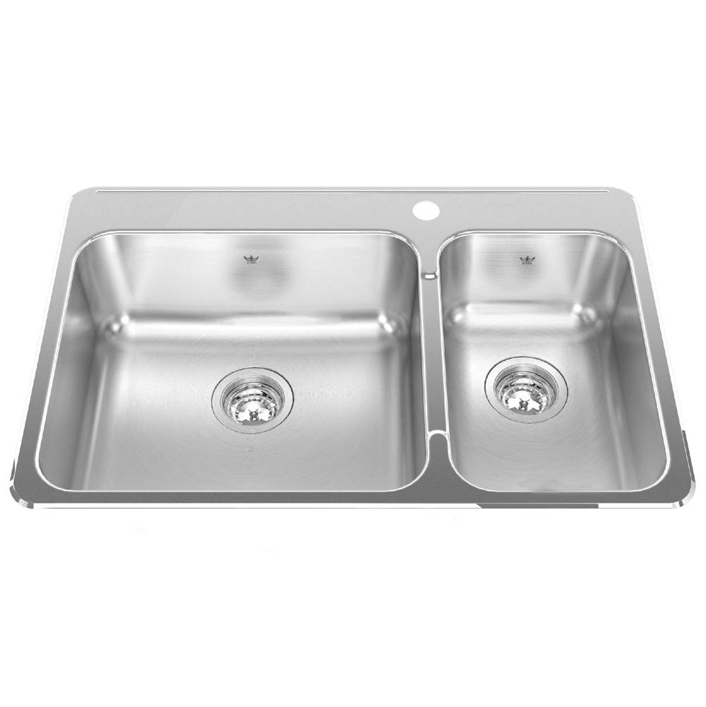 Kindred Canada Steel Queen 31.25-in LR x 20.5-in FB Drop In Double Bowl 1-Hole Stainless Steel Kitchen Sink