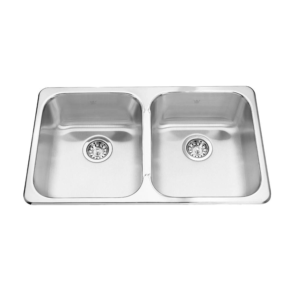 Kindred Canada Steel Queen 31.25-in LR x 18.44-in FB Drop In Double Bowl Stainless Steel Kitchen Sink
