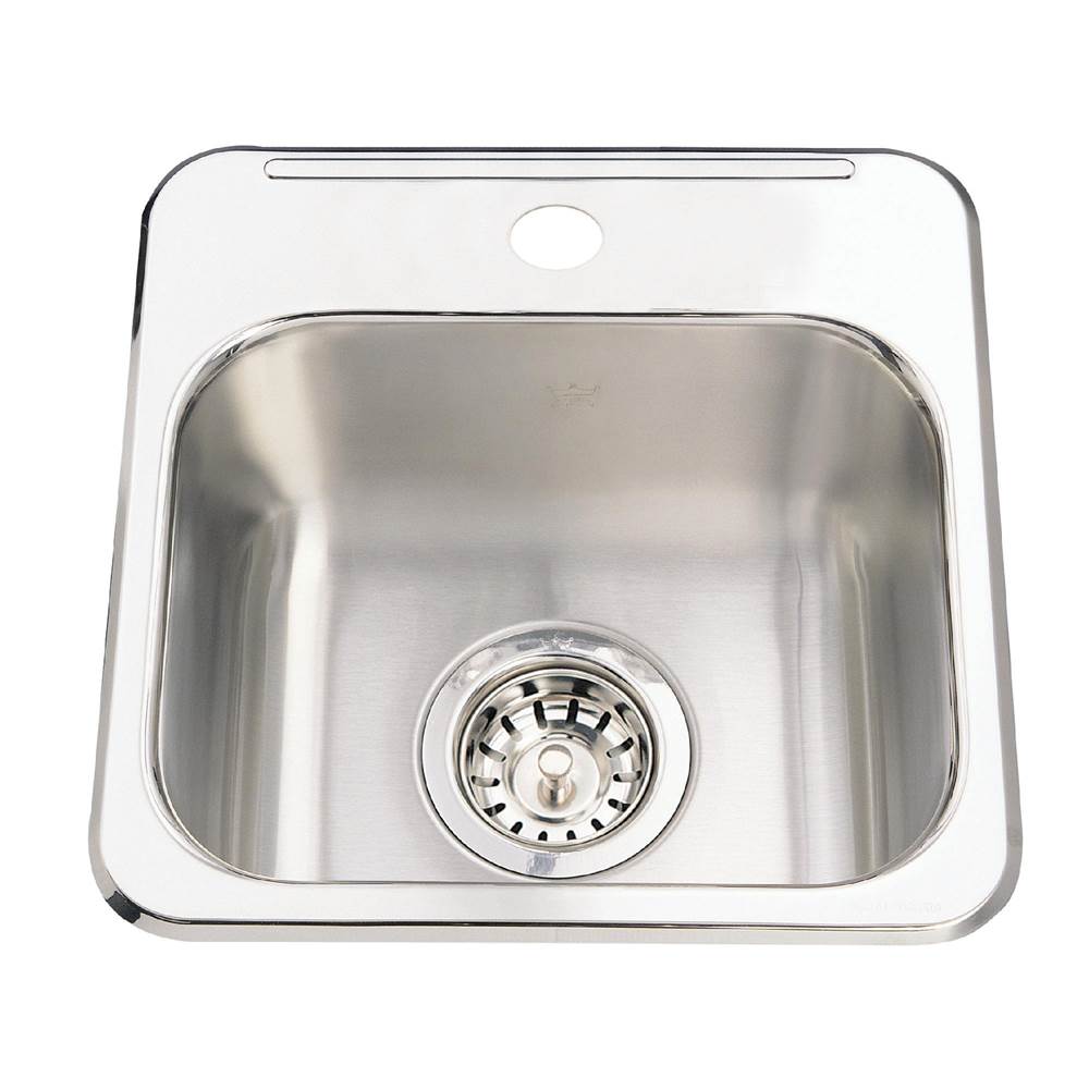 Kindred Canada Kindred Utility Collection 13.63-in LR x 13.63-in FB Drop In Single Bowl 1-Hole Stainless Steel Hospitality Sink