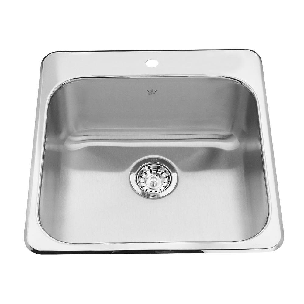 Kindred Canada Steel Queen 20-in LR x 20.5-in FB Drop In Single Bowl 1-Hole Stainless Steel Kitchen Sink