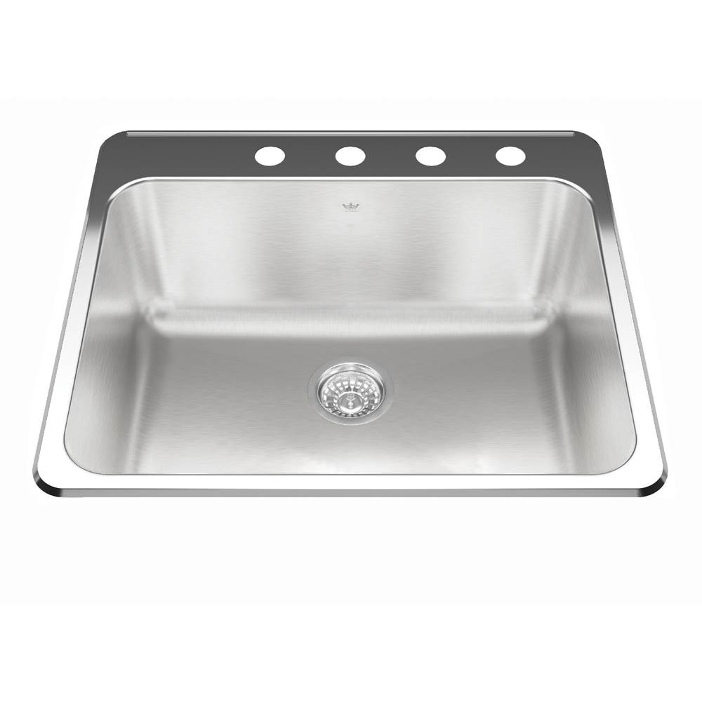 Kindred Canada Utility Collection 25.25-in LR x 22-in FB Drop In Single Bowl 4-Hole Stainless Steel Laundry Sink