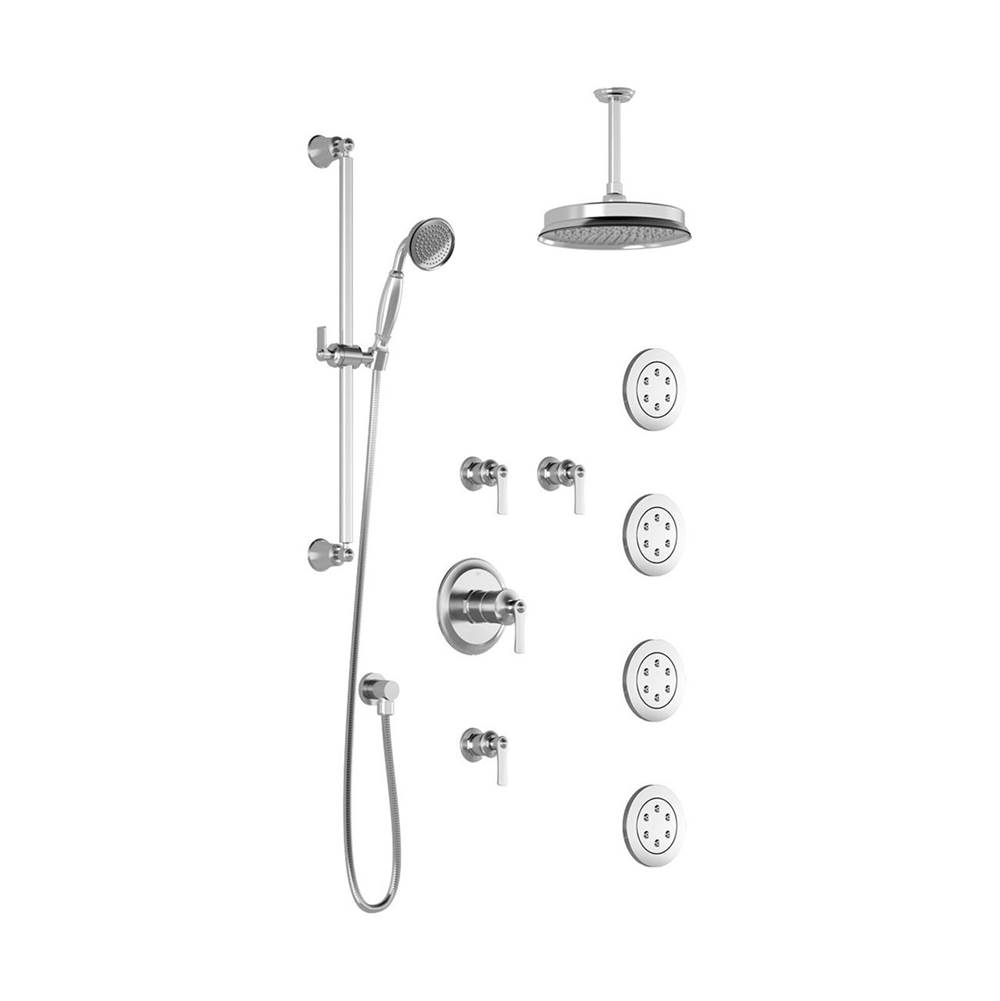 Kalia RUSTIK™ T375 (Valves Not Included) Thermostatic Shower System with Vertical Ceiling Arm Chrome