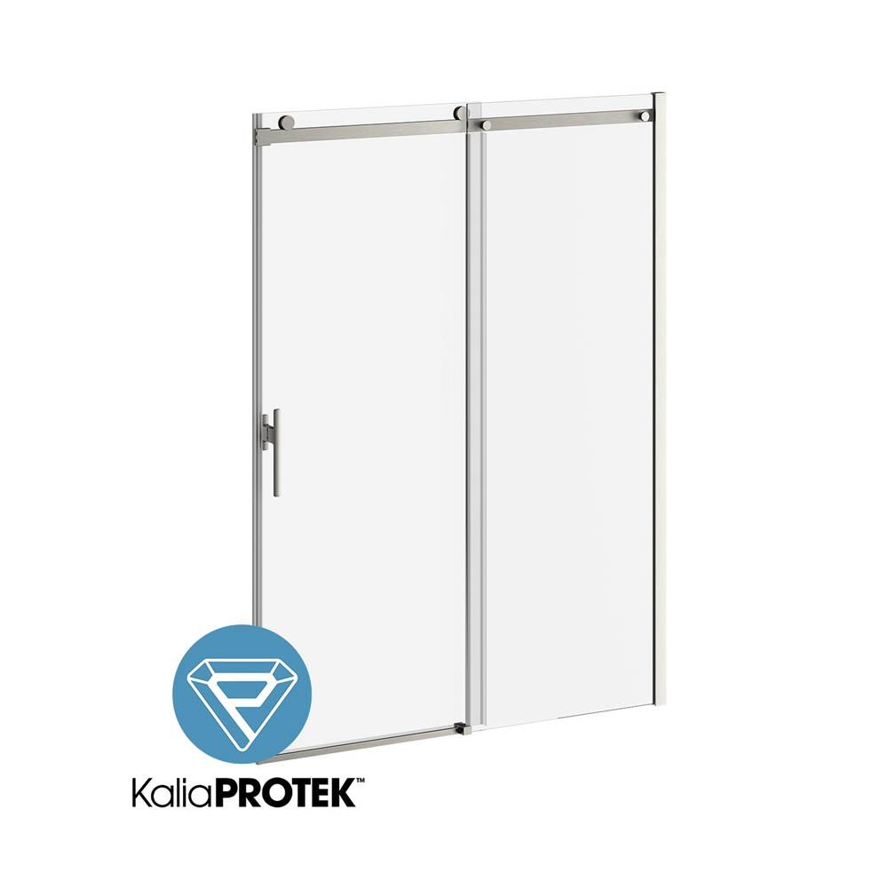 Kalia KONCEPT EVO with KaliaProtek™ 60''x77'' Sliding Shower Door Duraclean Glass with Film for Alcove Installation (Left opening) Brushed Nickel