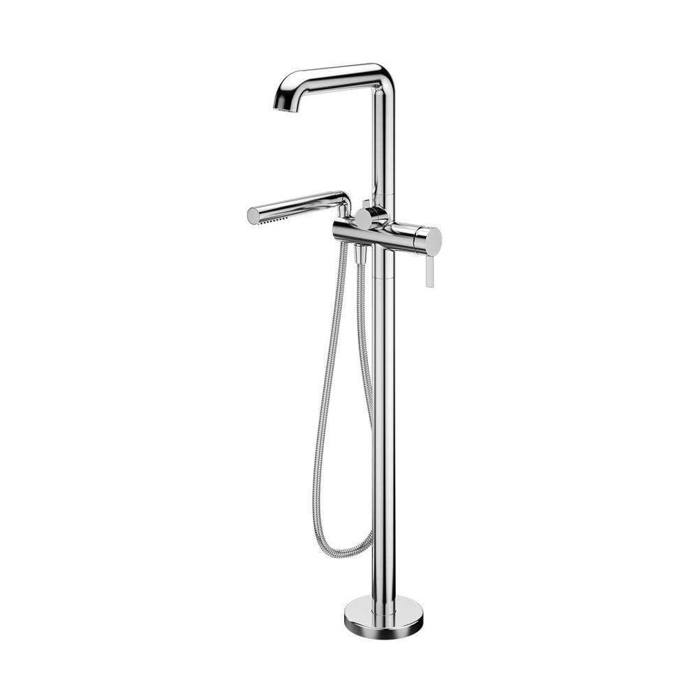Kalia SPEC BASICO™ Floormount Tub Filler with Handshower - Cartridge Included Without Rough-In - Chrome