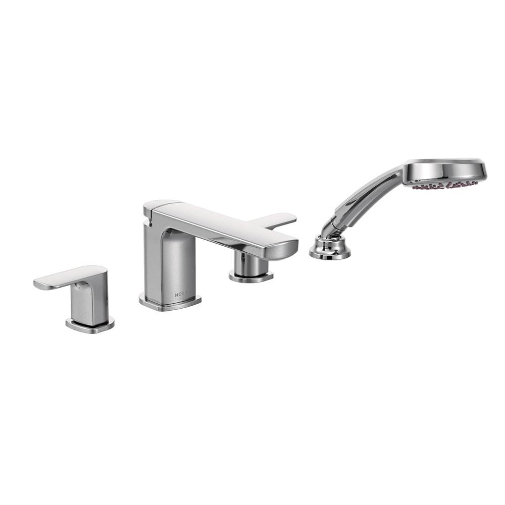 Moen Canada Rizon Chrome Two-Handle Low Arc Roman Tub Faucet Includes Hand Shower