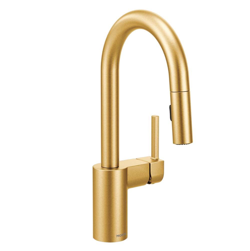 Moen Canada Align Brushed Gold One-Handle High Arc Pulldown Bar Faucet