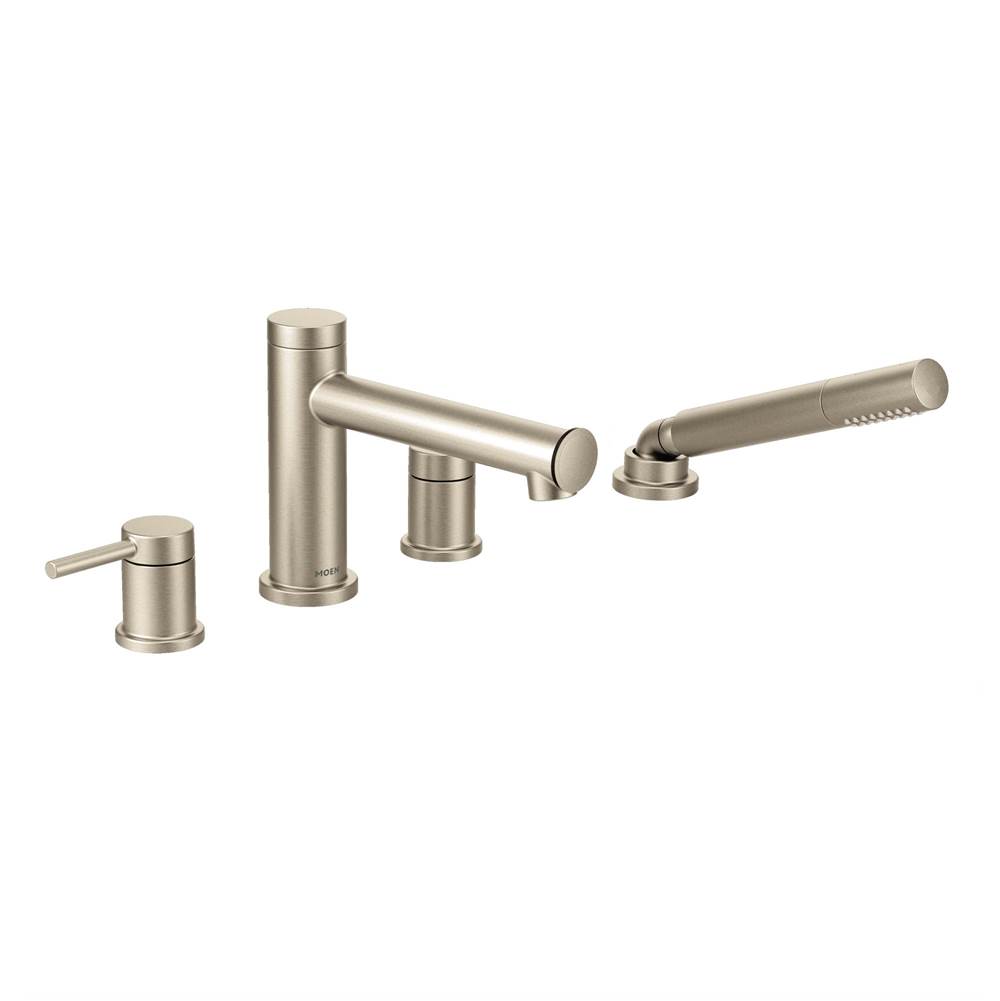 Moen Canada Align Brushed Nickel Two-Handle Diverter Roman Tub Faucet Includes Hand Shower