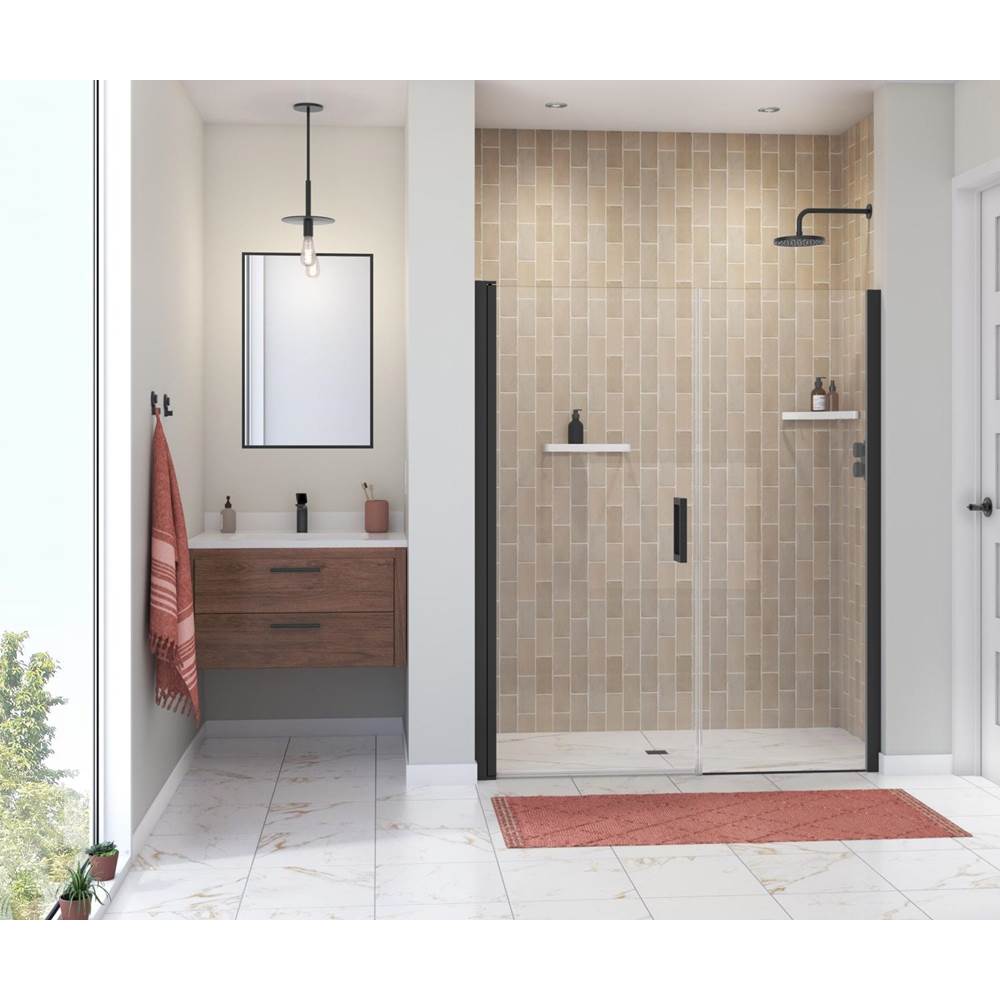 Maax Canada Manhattan 57-59 x 68 in. 6 mm Pivot Shower Door for Alcove Installation with Clear glass & Square Handle in Matte Black