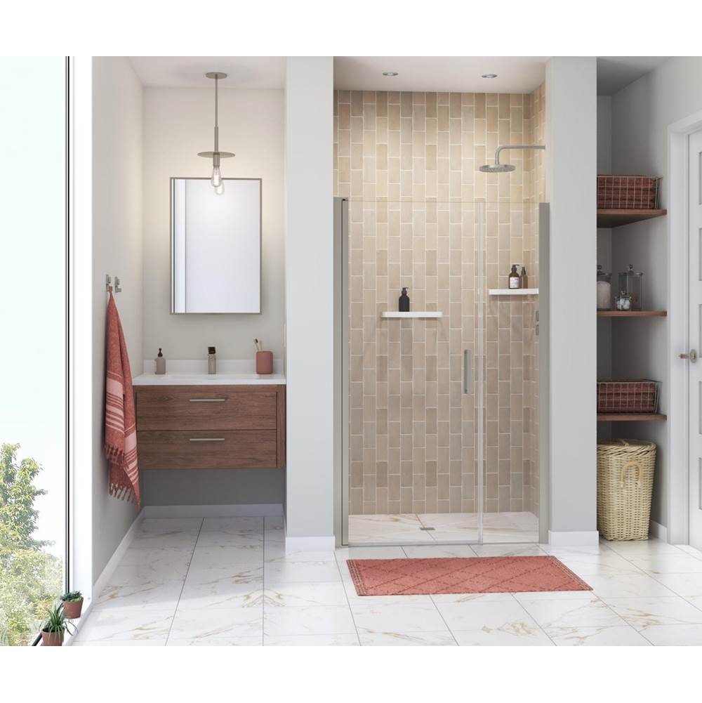 Maax Canada Manhattan 45-47 x 68 in. 6 mm Pivot Shower Door for Alcove Installation with Clear glass & Round Handle in Brushed Nickel