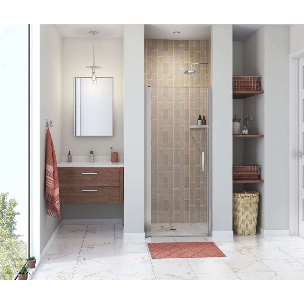 Maax Canada Manhattan 33-35 x 68 in. 6 mm Pivot Shower Door for Alcove Installation with Clear glass & Round Handle in Chrome
