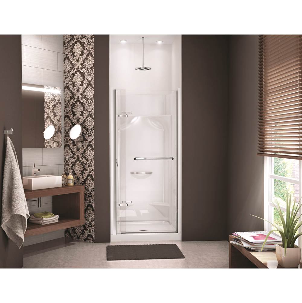Maax Canada Reveal 32.5-35.5 in. x 71.5 in. Pivot Alcove Shower Door with Clear Glass in Dark Bronze