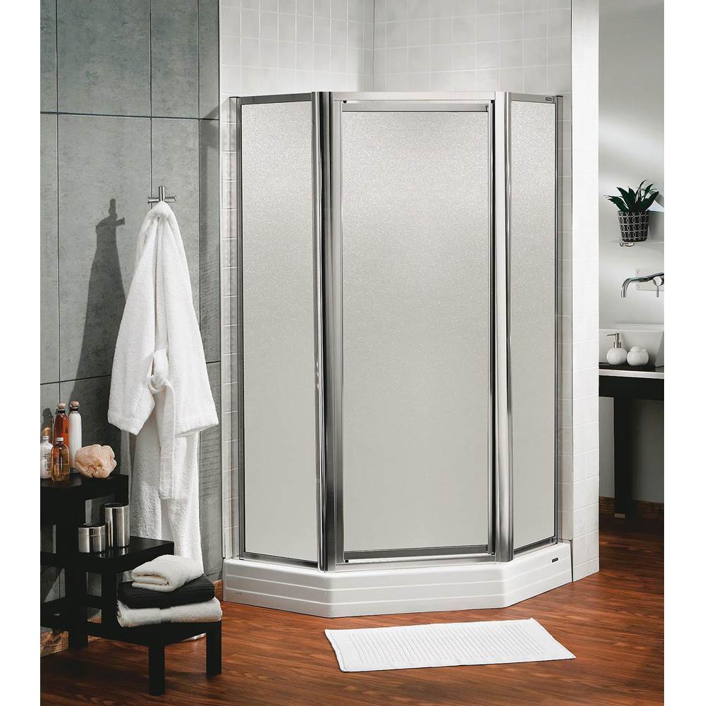 Maax Canada Silhouette Plus Neo-angle 38 in. x 38 in. x 70 in. Pivot Corner Shower Door with Clear Glass in Chrome