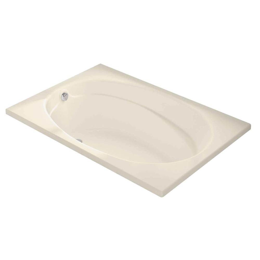 Maax Canada Temple 59.75 in. x 40.75 in. Alcove Bathtub with Whirlpool System End Drain in Bone