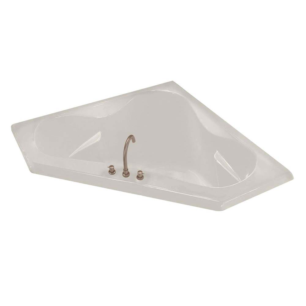 Maax Canada Tryst 59.25 in. x 59.25 in. Corner Bathtub with Aeroeffect System Center Drain in Biscuit