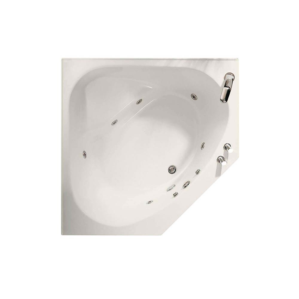 Maax Canada Tandem 54.125 in. x 54.125 in. Corner Bathtub with Without tiling flange, Center Drain Drain in Biscuit
