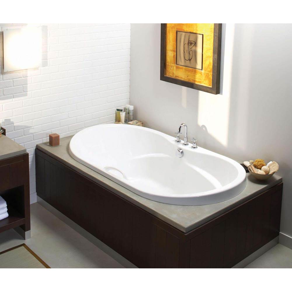 Maax Canada Living 66 in. x 36 in. Drop-in Bathtub with Aerofeel System Center Drain in White