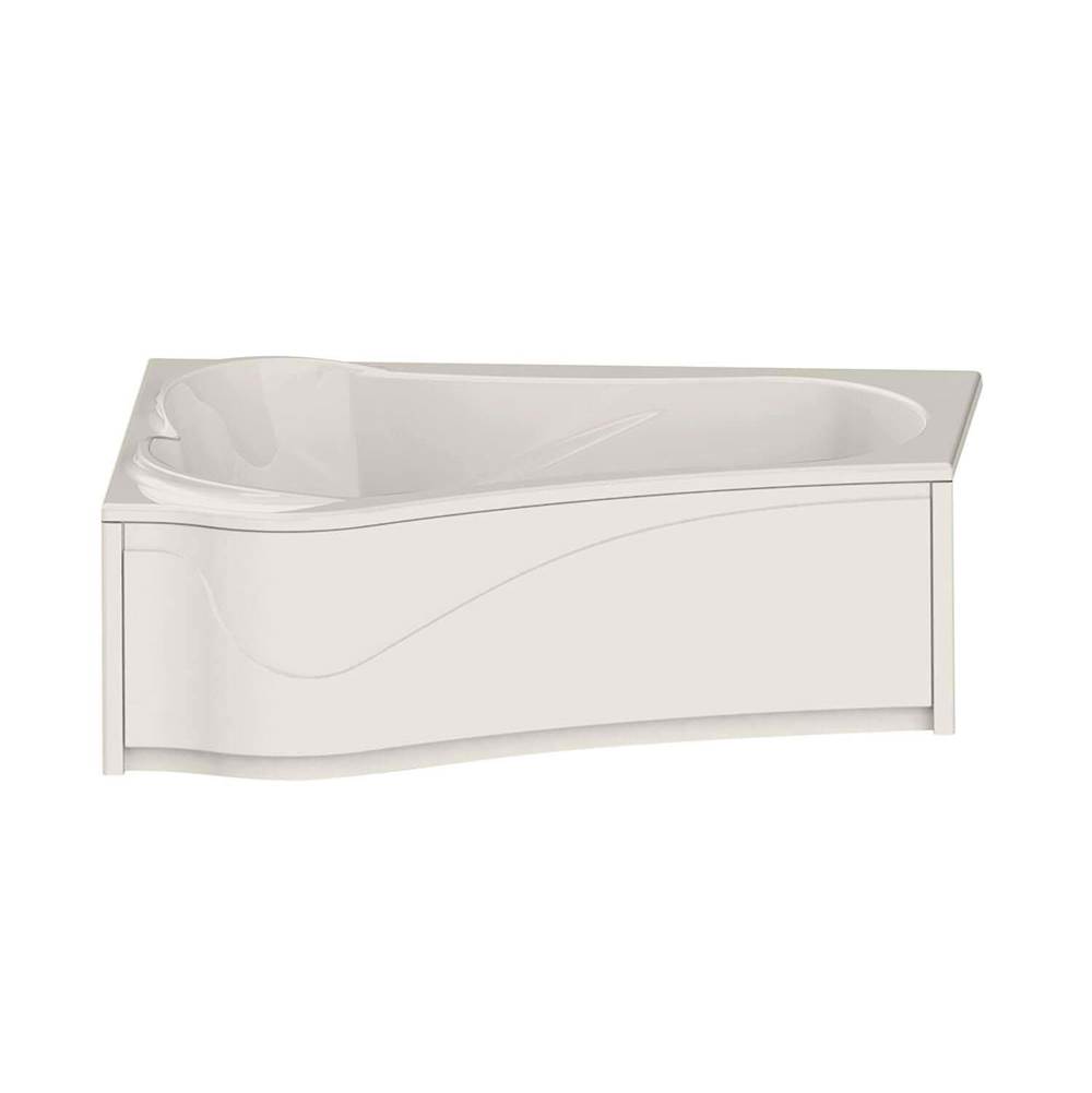 Maax Canada Vichy ASY 59.875 in. x 42.875 in. Corner Bathtub with Whirlpool System Left Drain in Biscuit