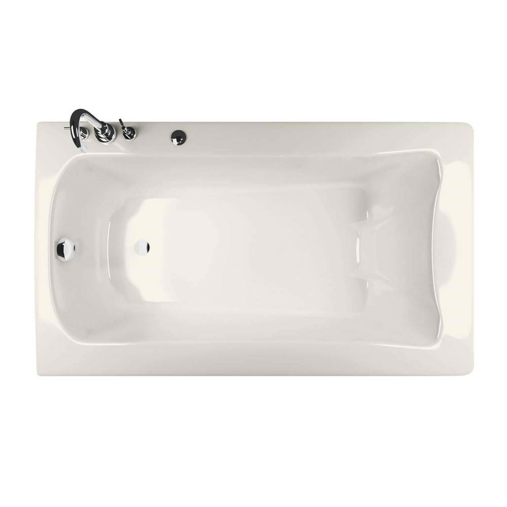 Maax Canada Release 59.625 in. x 36 in. Alcove Bathtub with Hydromax System Right Drain in Biscuit