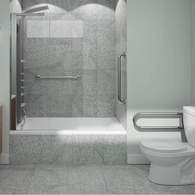 Neptune Entrepreneur Canada ASTICA bathtub 30x60 AFR with Tiling Flange, Right drain, Biscuit ASTI3060 BD AFR