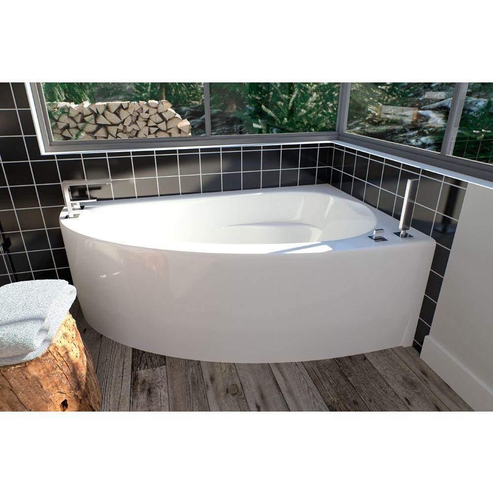 Produits Neptune WIND bathtub 36x60 with Tiling Flange and Skirt, Right drain,Whirlpool/Mass-Air, Black