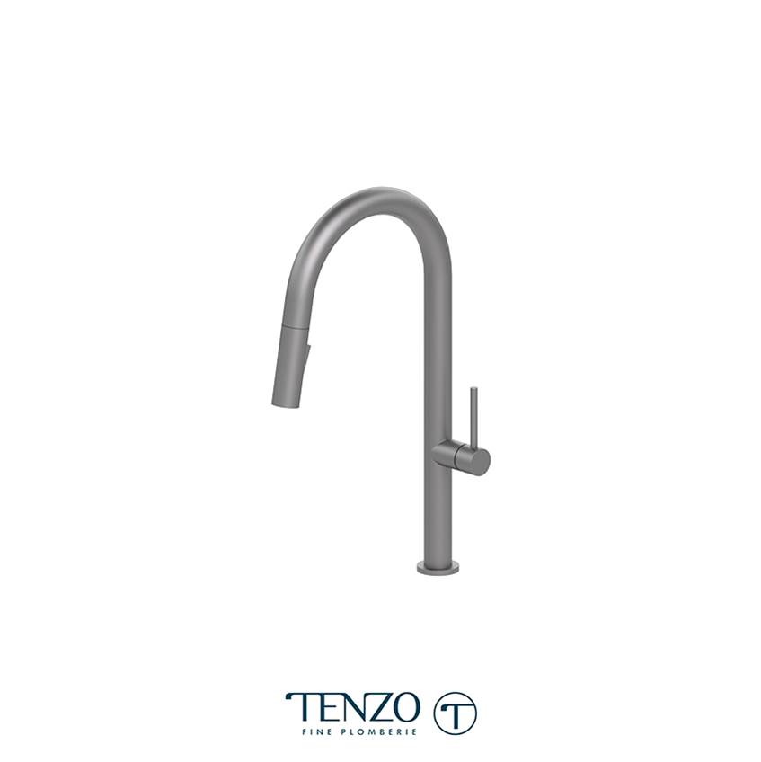 Tenzo Single-handle kitchen faucet Amador with pull-down & 2-Function hand shower brushed stain. Steel