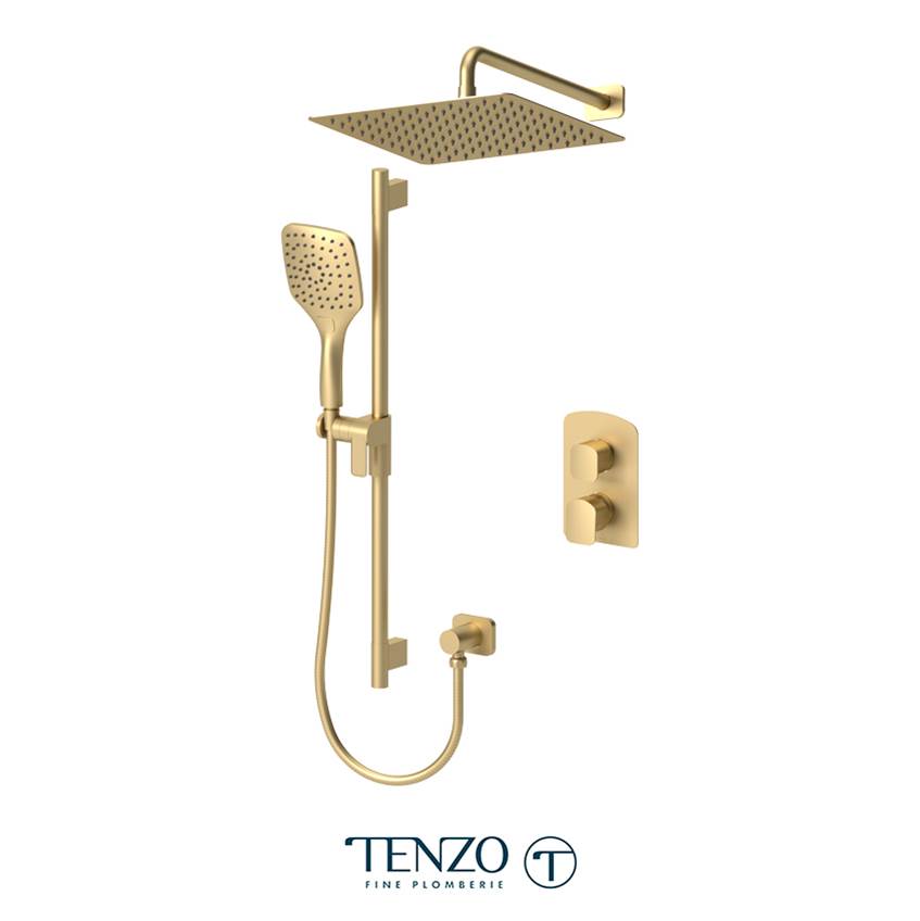 Tenzo Delano T-Box kit 2 functions pres bal brushed gold finish