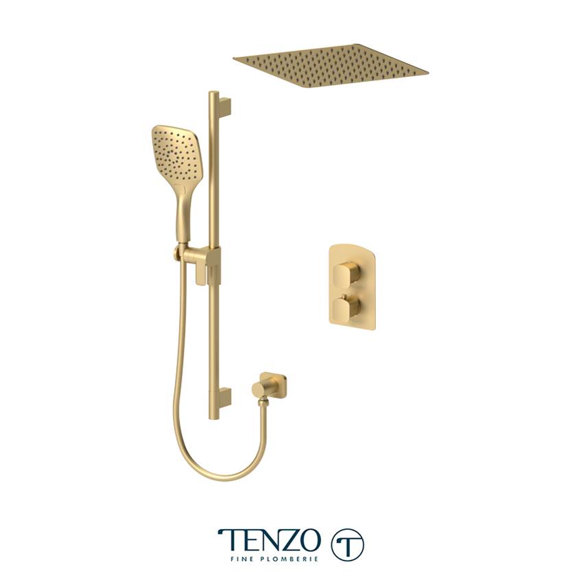 Tenzo Delano T-Box kit 2 functions pres bal brushed gold finish