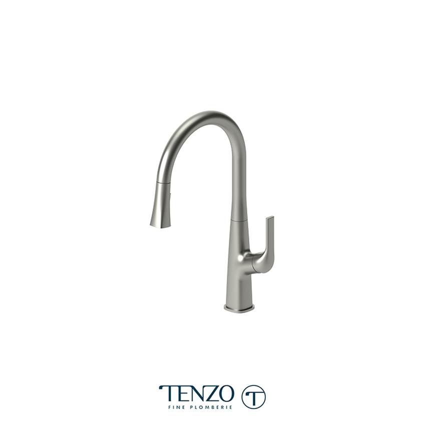 Tenzo Single-handle kitchen faucet Felicia with pull-down & 2-Function hand shower brushed stain. Steel