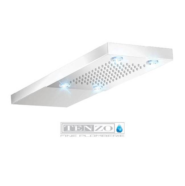 Tenzo Wall shwr head LED (4x) stainless steel chrome