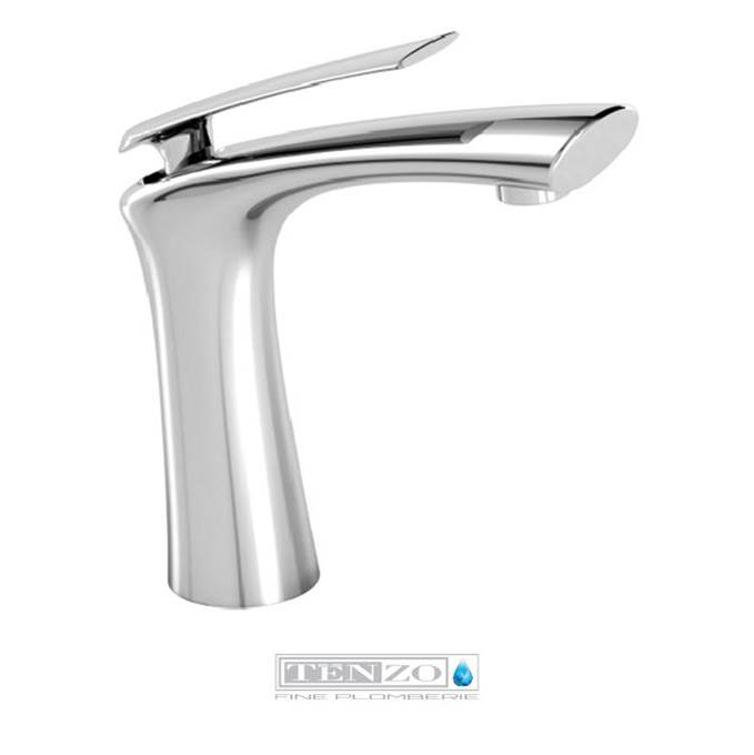 Tenzo Fluvia single hole lavatory faucet chrome with (overflow) drain